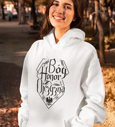 Damska bluza z kapturem B-H-O NAPIS CZARNY